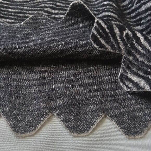 J.O.A. Off White and Black Zebra Print Eyelash Knit Cropped Pullover Sweater - Picture 10 of 15